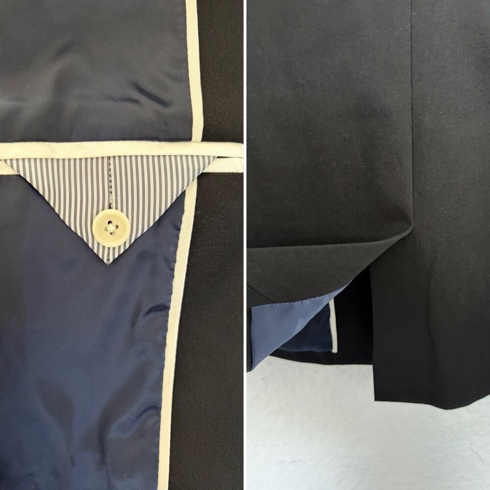 J. Crew Devon Double Breasted Cotton Blazer in Black Size 6 - Picture 11 of 12